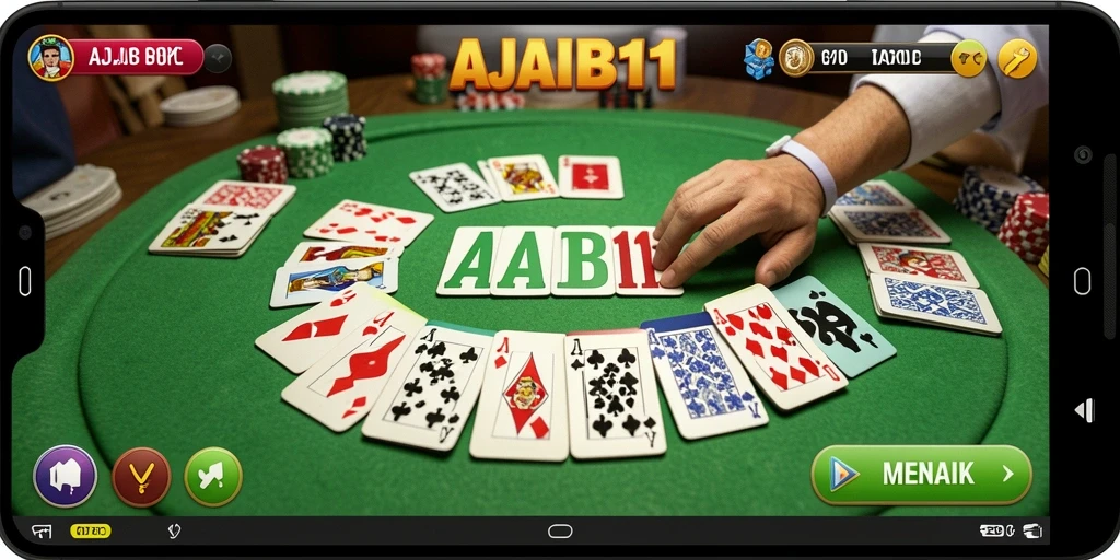 Screenshot gameplay AJAIB11 menampilkan keseruan permainan Gaple.