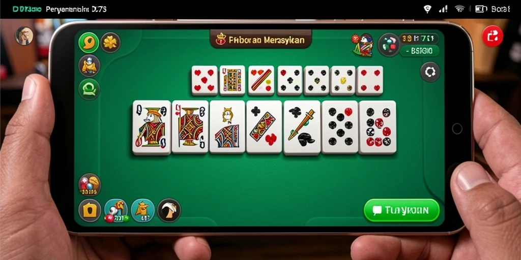 Screenshot D73 menampilkan aksi seru permainan Domino yang mendebarkan.