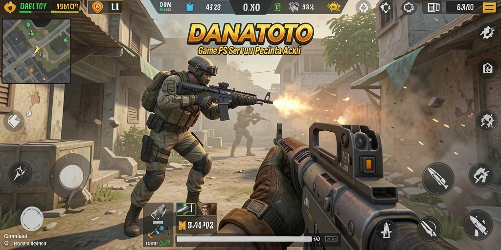Tampilan gameplay DANATOTO yang mendebarkan dan penuh aksi.