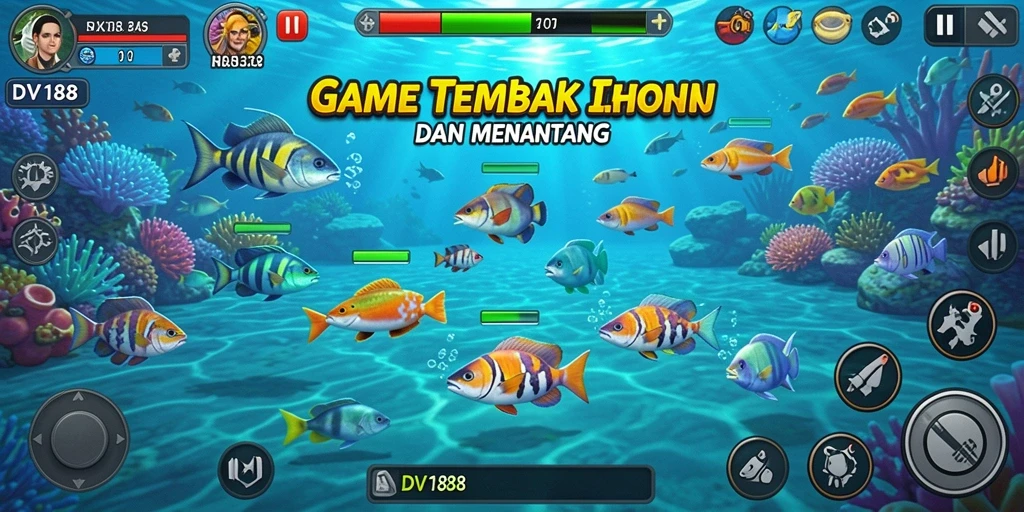 Tampilan gameplay seru dari DV188 dengan aksi tembak ikan.