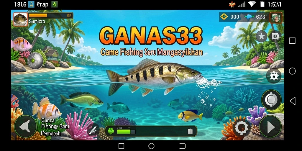 Tampilan gameplay menarik saat memancing di GANAS33.
