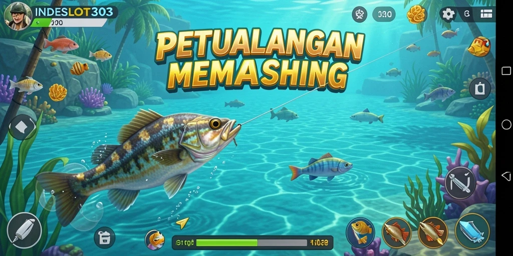 Tampilan gameplay menarik dari INDESLOT303 saat menangkap ikan.