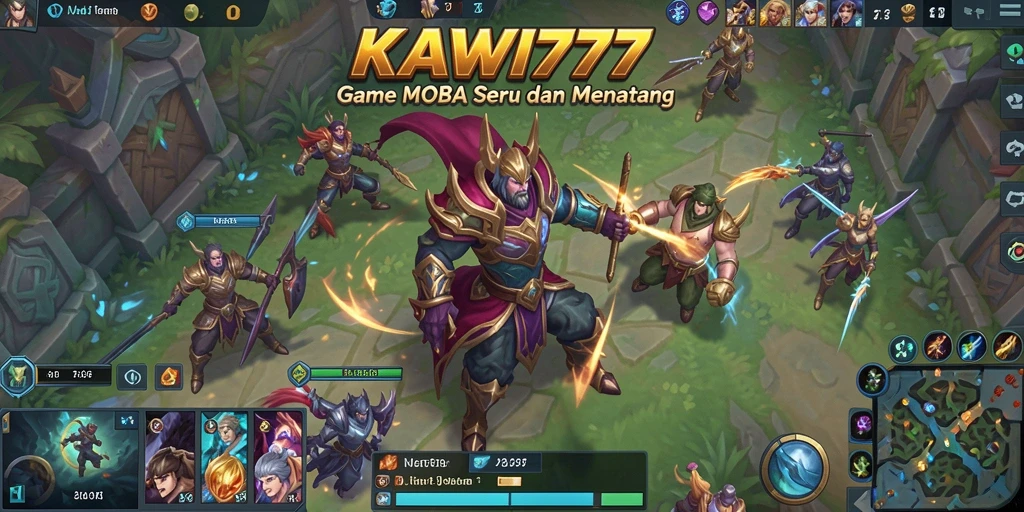 Tampilan menarik dari gameplay KAWI777 dalam pertempuran MOBA.