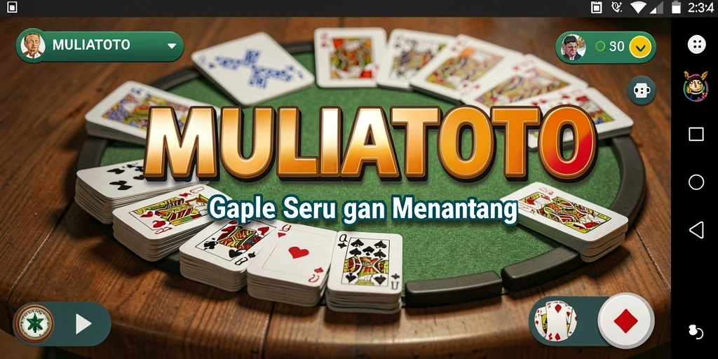 Tampilan gameplay seru dari MULIATOTO yang menampilkan keseruan permainan Gaple.
