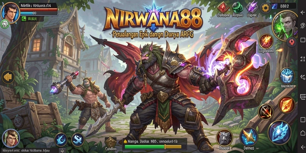 Screenshot gameplay menunjukkan aksi bertarung yang seru di NIRWANA88.