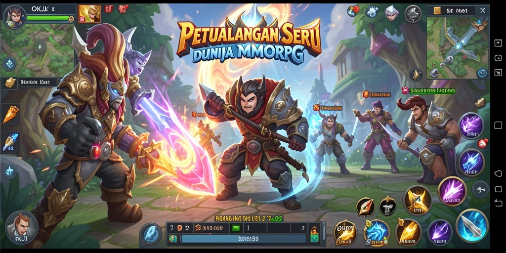 Tampilan gameplay seru di dunia fantasi MMORPG OKJK.