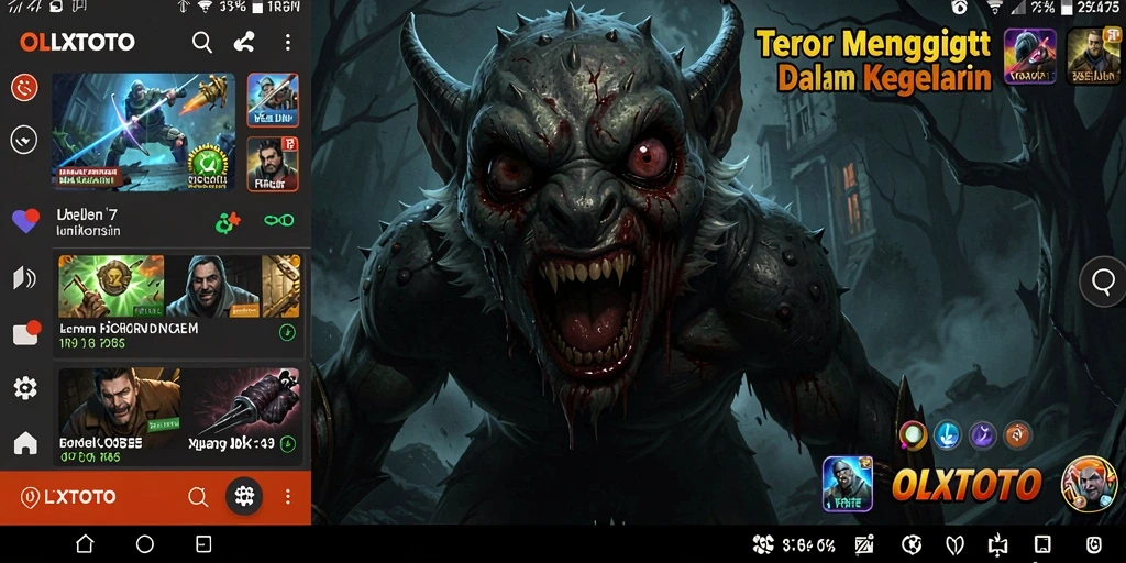 Screenshot gameplay OLXTOTO yang menampilkan suasana mencekam dan menyeramkan.