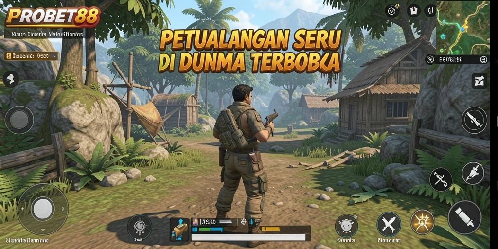 Tampilan screenshot gameplay PROBET88 yang menampilkan kebebasan eksplorasi di dunia Open World.