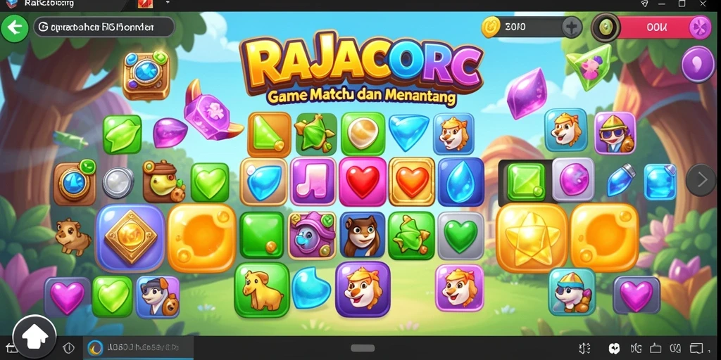 Screenshot gameplay RAJACORC menampilkan suasana seru dan colorful.