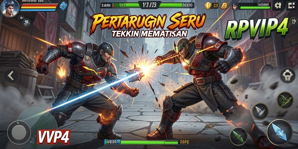 Screenshot RPVIP4 menampilkan aksi pertarungan yang mendebarkan.