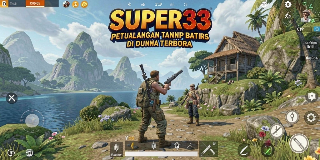 Screenshot gameplay SUPER33 menunjukkan petualangan seru di dunia terbuka.