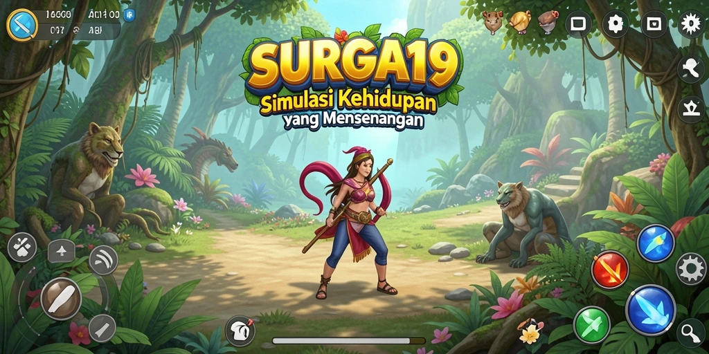 Tampilan gameplay menarik dari SURGA19 dalam simulasi kehidupan.